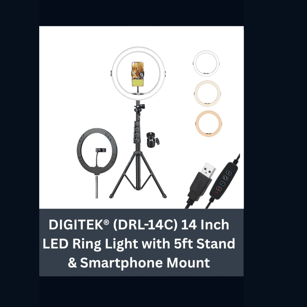 DIGITEK®-(DRL-14C)-14-Inch-LED-Ring-Light-with-5ft-Stand-&-Smartphone-Mount-Amazon-Affiliate-Digital-Preeyam-News