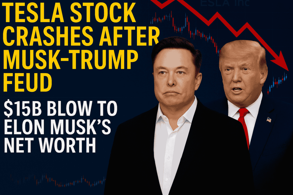 Tesla-Stock-Crashes-After-Musk-Trump-Feud-$15B-Blow-to-Elon-Musk’s-Net-Worth-Digital-Preeyam-News