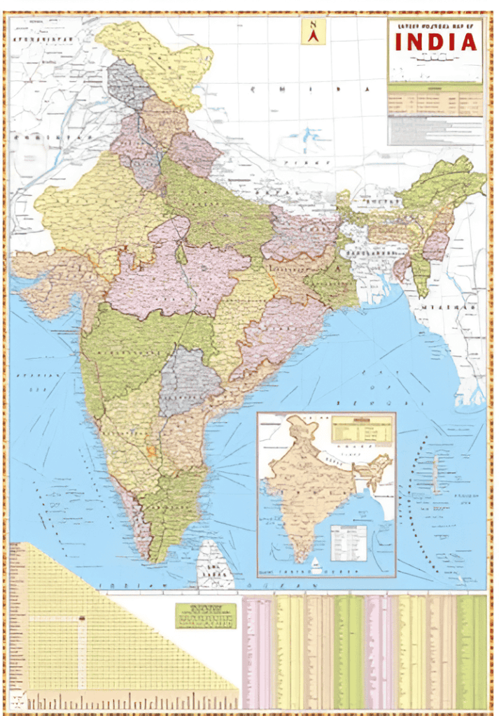 India-Political-Map-(100x140 cm)-Laminated-Tear-Resistant-&-Certified-Amazon-Affiliate-Digital-Preeyam-News
