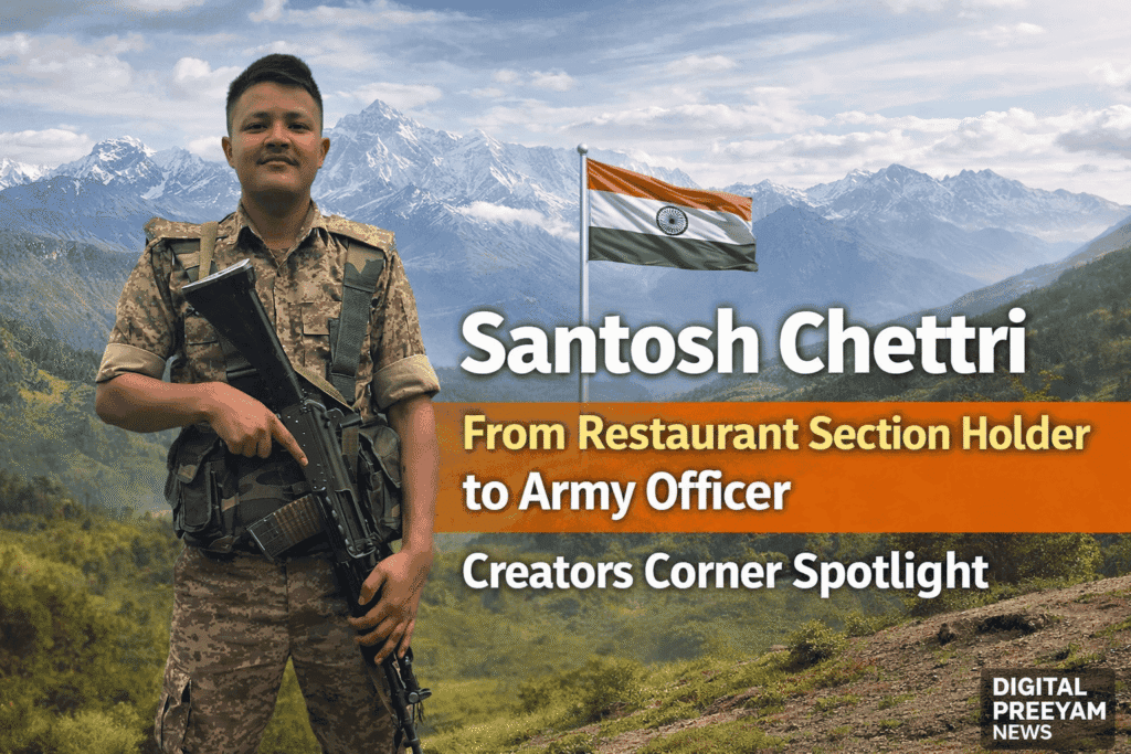 Santosh-Chettri-From-Restaurant-Section-Holder-to-Army-Officer-A-Living-Symbol-of-Trust-Duty-and-Mother-India’s-Pride-Creators-Corner-Spotlight-2026-Digital-Preeyam-News